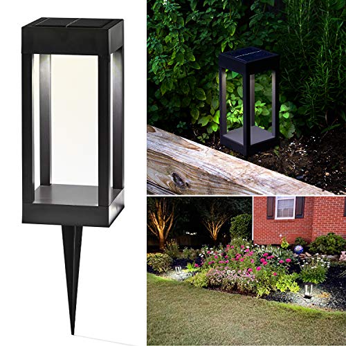 Solar LED Pathway Light - 9 Inch Tall, Cool White or Color-Changing, Modern Outdoor Bollard Lighting, Built-in Solar Panel, Stake & Battery Included Top 10 Best Lamplust Solar Garden Lights - Our Recommended