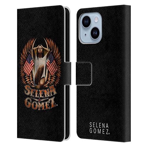 Étui portefeuille en cuir iPhone 14 Plus Head Case Designs Selena Gomez