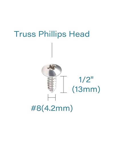 Miniatura 3 de IMScrews 100 tornillos de madera Phillips con cabeza de truss #8 x 12 "(13 mm), tornillos de acero inoxidable resistentes 18-8 (304)