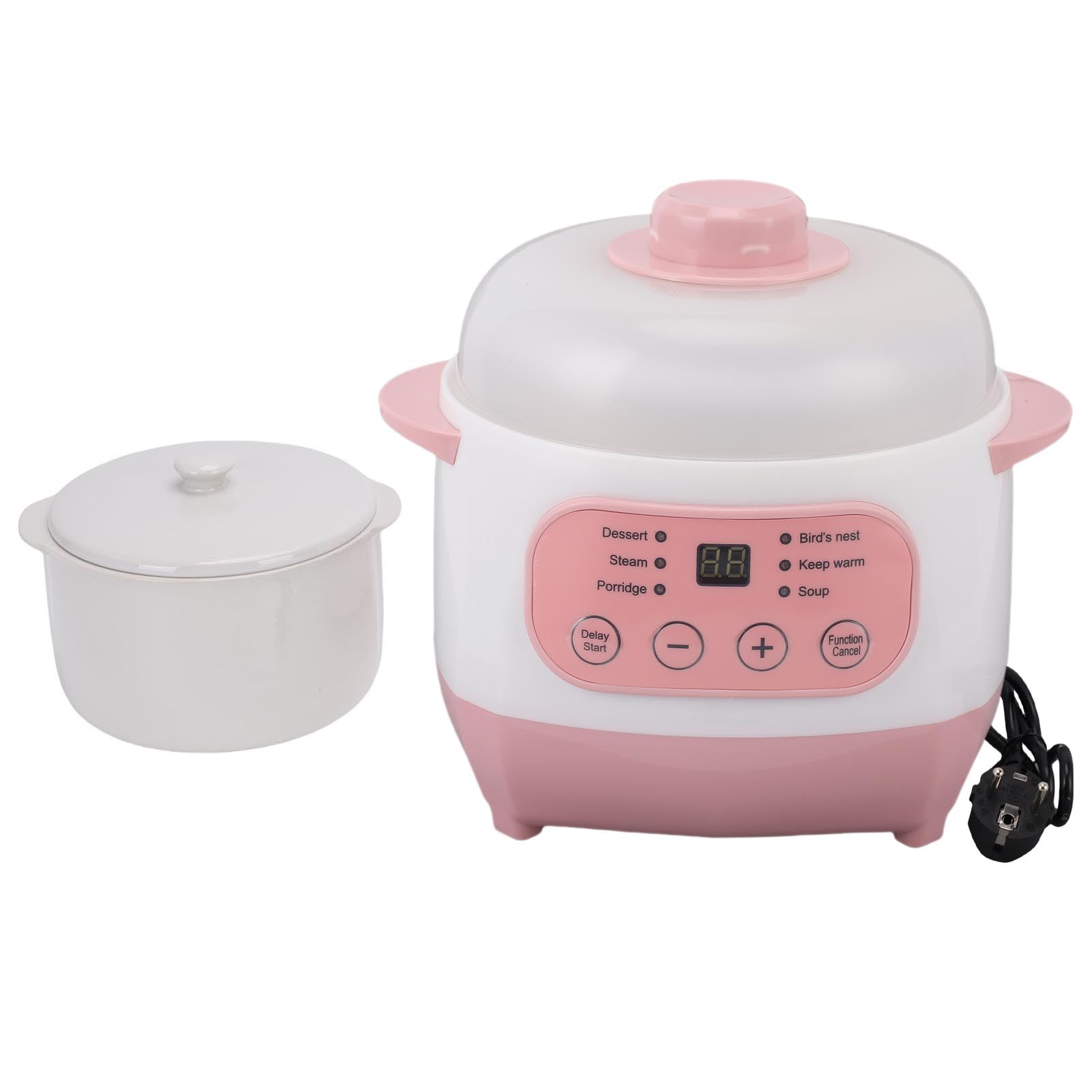 Pentola Elettrica per Zuppa di Porridge in Ceramica da 1 Litro, Ideale per la Preparazione Rapida e dei Pasti per Piccole Famiglie (Spina europea 220V)