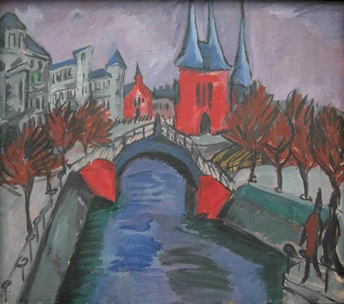 Cuadro Pintura al Óleo de Kirchner Moderno en Amarillo y Naranja 60x90cm
