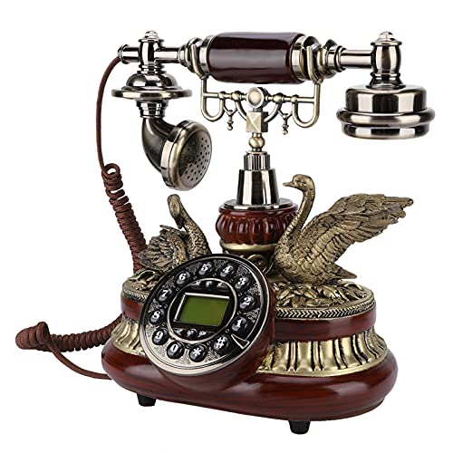 Téléphone fixe filaire au design classique vintage avec cadran rotatif