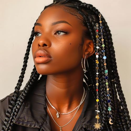 2 piezas accesorios para trenzas con dijes coloridos miniatura 5