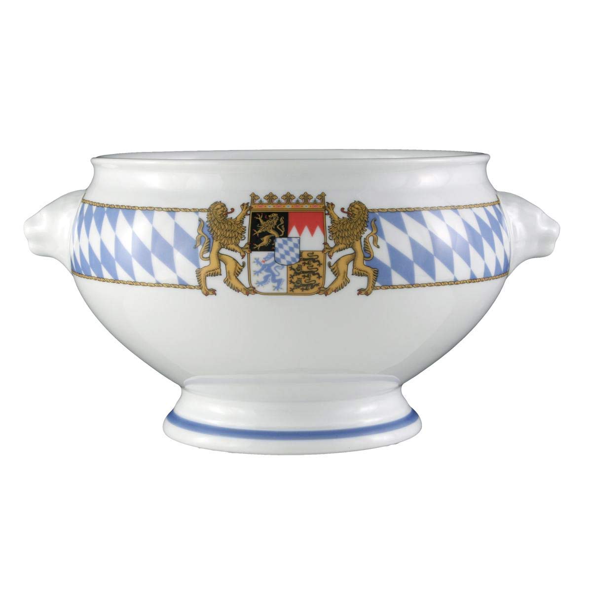 Seltmann Weiden 001.455459 Löwenkopfterrine ohne Deckel 3,0 L, 26.5 x 21.7 x 13.8 cm, Blau/Weiß/Gelb/Rot