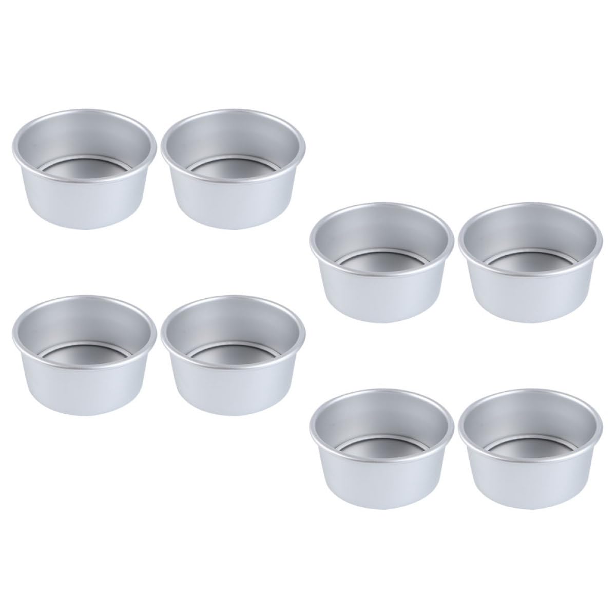 SOLUSTRE Molde para Pastel Redondo de 4 Pulgadas de Aluminio Anodizado, Antiadherente con Base Desmontable, 8 Piezas, Bandeja Práctica para Hornear en Horno y Microondas, Molde Pequeño