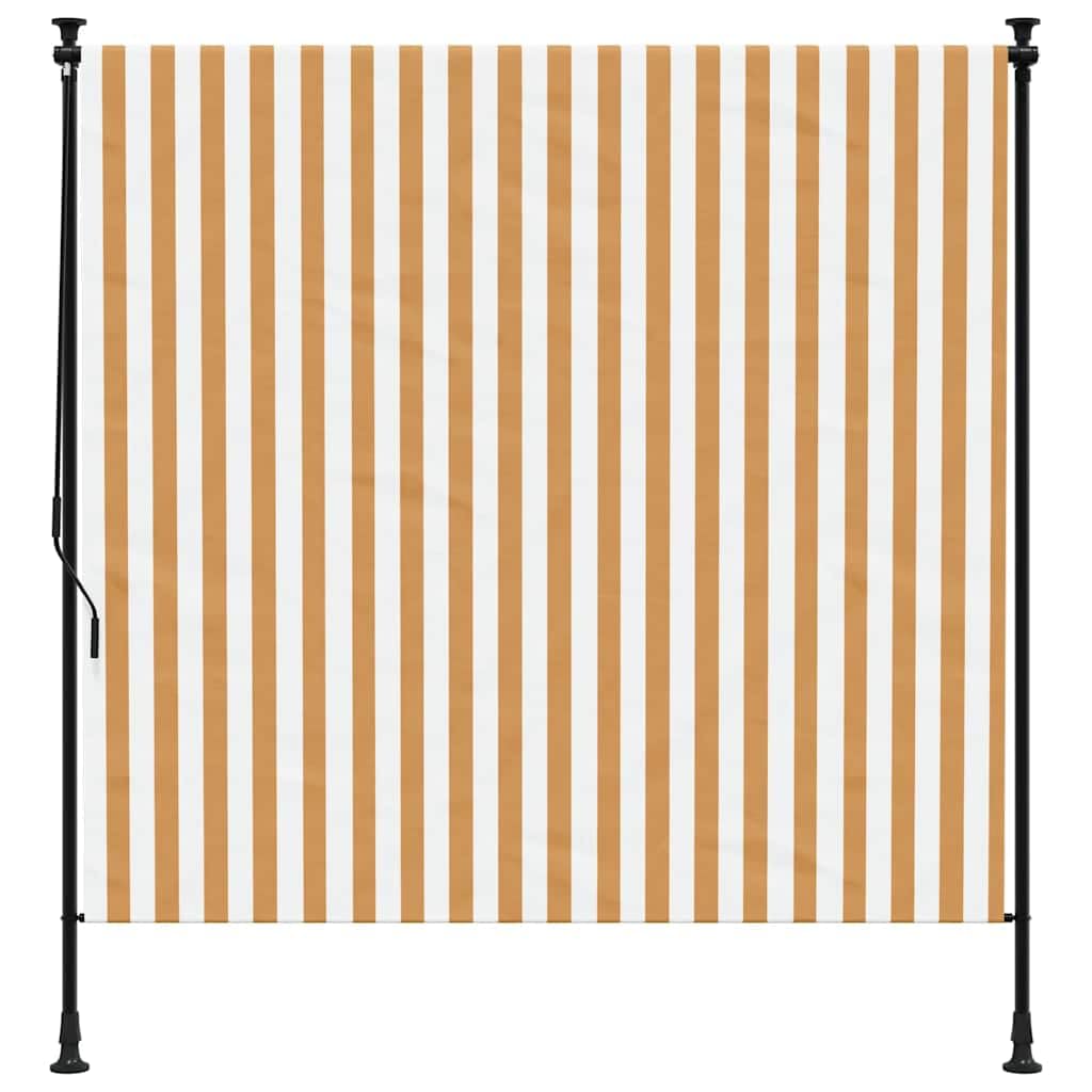 Roleta zewnętrzna, pomarańczowo-biała, 200 x 270 cm, materiał stal, odporna na promieniowanie UV, ochrona przed wiatrem, odporna na warunki atmosferyczne