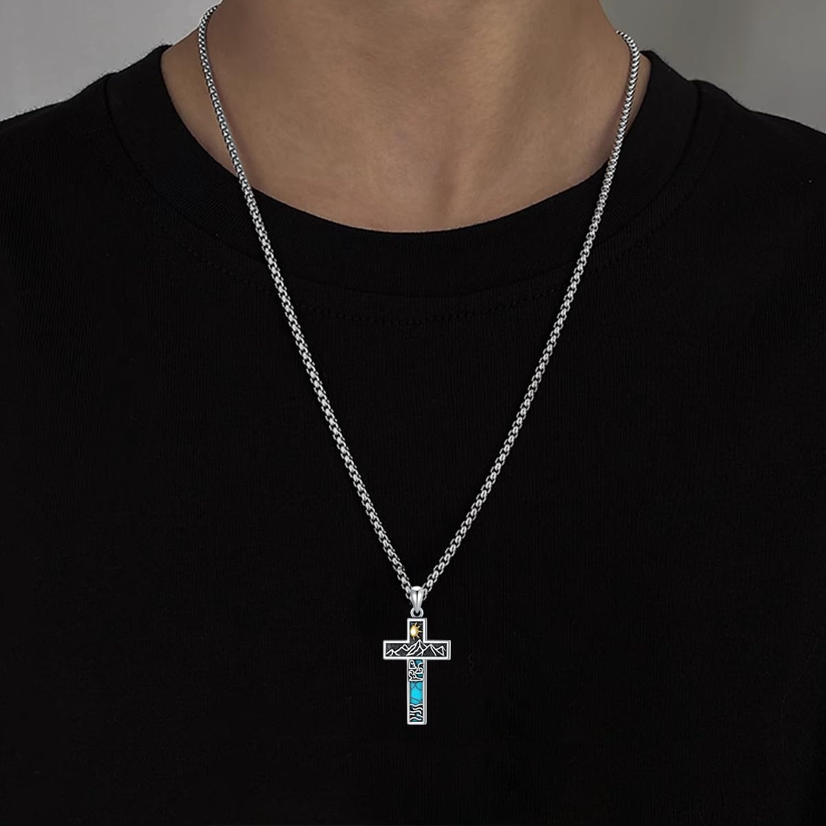 S925 Sterling Silver Cross Pendant Necklace Jewelry Gifts for Women