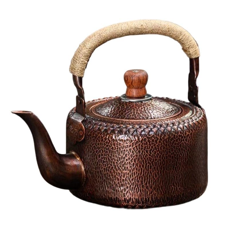 Bouilloire cuisinière gaz et induction en cuivre véritable avec poignée de 5 L