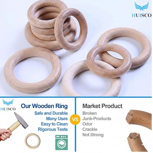 Image of Silicone & Wooden Baby Teether for 3+ Months | BPA Free Soft Teething Toy for Infants | Natural Wooden Ring with Food-Grade Silicone | Safe Round Shape Baby Teether
