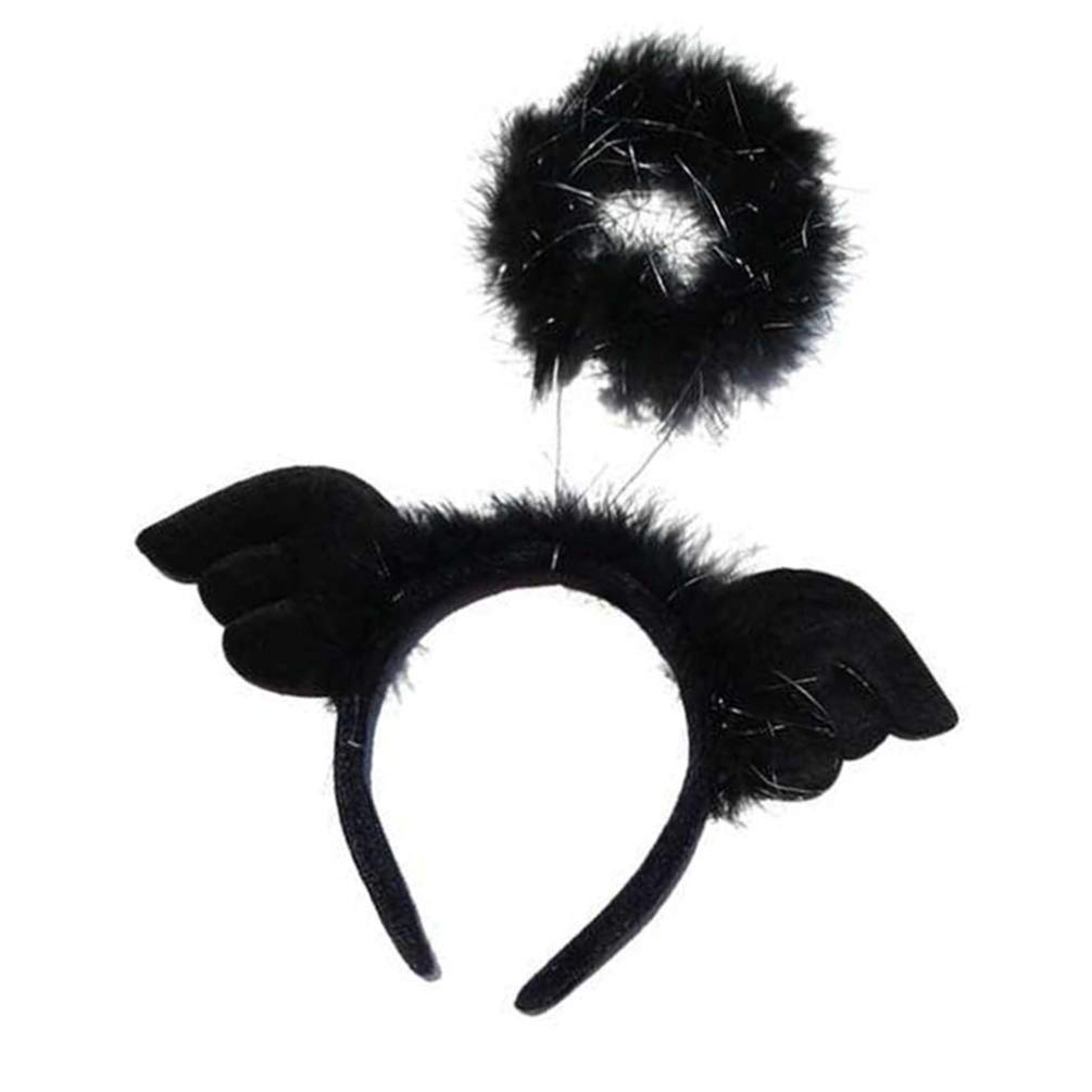 ZXFSYAngel Halo Headband, Hair Hoop Black Angel Headband Angel Headpiece for Halloween Costume,1pcs