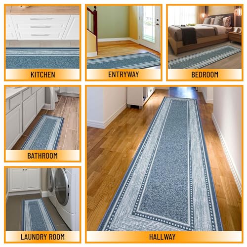 Ottomanson OTH2206-2X7 Machine Washable Bordered Design Non-Slip Rubberback 2X7 Traditional Runner Rug thumb #2