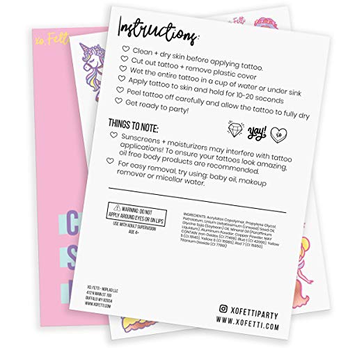 Xo, Fetti Princess Temporary Tattoos For Kids - 40 Glitter Styles | Unicorn Birthday Party Supplies, Butterfly Favors + Magical Decorations #TOP5