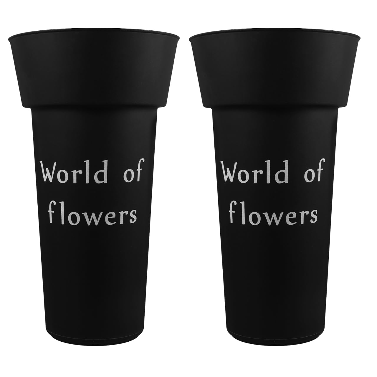 Amosfun Contenitore per Fiori Secchiello per Fiori Riutilizzabile Nero 2 Pezzi in Plastica Pp Non Facile da Deformare, Stile Moderno Semplice, per Casa e Balcone