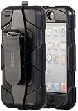 iPod Touch, Extreme Protection Heavy Duty Hybrid Dual Layer Belt Clip Holster Case with Kickstand for Apple iPod Touch 6th Gen 5th Gen by Cazle (Black)