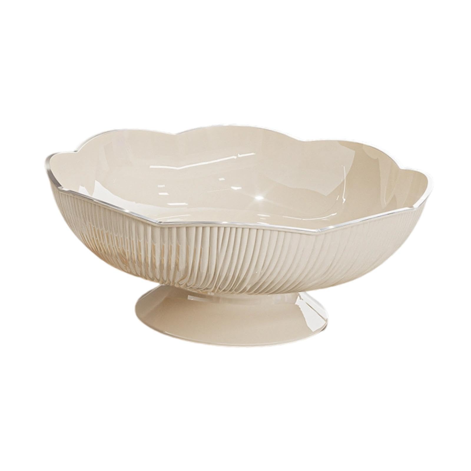 rockible Fruit Bowl with Removable Base, Practical Snack Holder, Snack Tray for Living Room Table and Parties (Cream White)