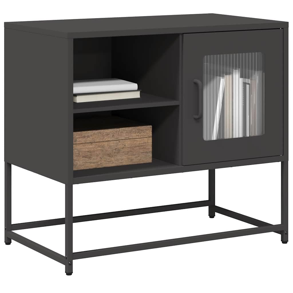 vidaXL Szafka pod telewizor, czarna, 68x39x60,5 cm, stalowa