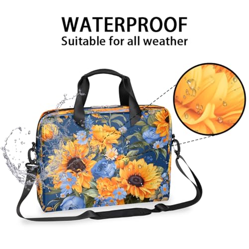 Bolso para Laptop 15.6-16 Pulgadas Azul Floral miniatura 3