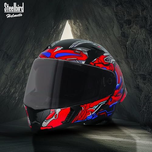 Image of Steelbird SBA-20 ROBO ISI Certified Flip-Up Graphic Helmet for Men with Inner Sun Shield