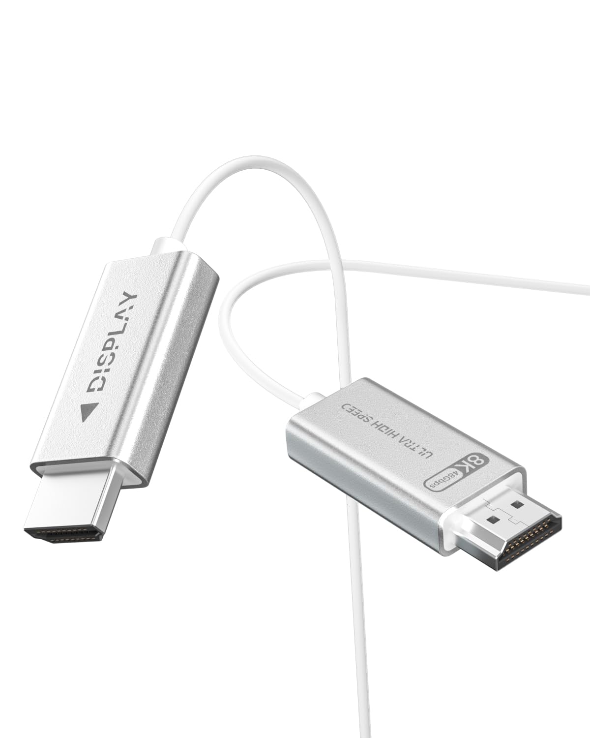 HDMI 2.1 Cable 50ft White 4K 8K Fiber Optic HDMI Cable[8K@60Hz 4K@120Hz,48Gbps,Dynamic HDR,HDCP 2.2&2.3, 3D] Compatible with 4090,RX 7900 XTX,Monitor,PS5,Soundbar