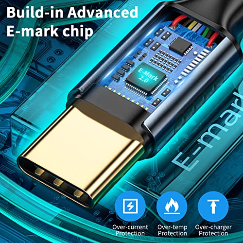 Image of Duttek Right Angle Long USBC to USBC Cable 6FT /2M, USB C Charge Cable Support 240W Fast Charging Cable, 90 Degree Angle USB Type c Male to Male Nylon Braided Cable for Laptops, Phones
