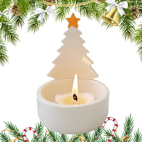 Portavelas para Árbol De Navidad | Artesanía Decorativa De Árbol | Candelabro Festivo De Cerámica para El Hogar, Manto, Invierno, Navidad, Vacaciones, Festival, Fiesta, Centros De Mesa, Chimenea