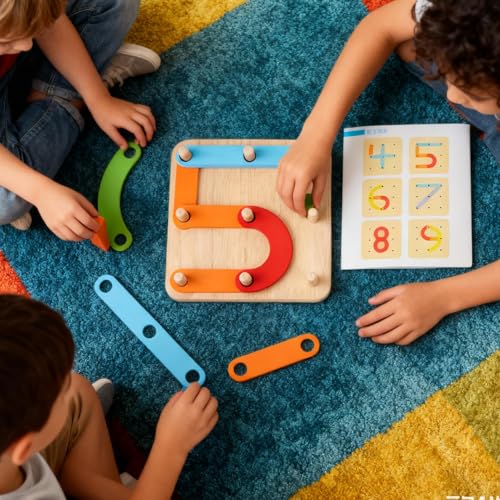 Bloques de madera apilables de puntos para el aula materna y juegos en casa 2
