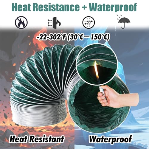 Gaine de ventilation industrielle flexible de 5m avec support en acier robuste - 5