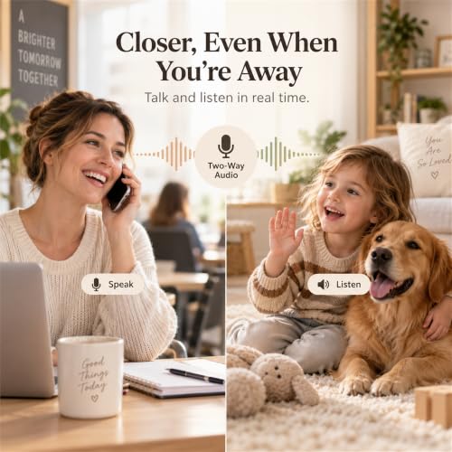 DYPCO 2K Clock Camera Indoor Camera, 2.4G/5G WiFi Cameras for Home Security with Temperature & Humidity Display, 2-Way Audio, AI Motion Detection, Color Night Vision, Baby Monitor & Pet Camera - image 5