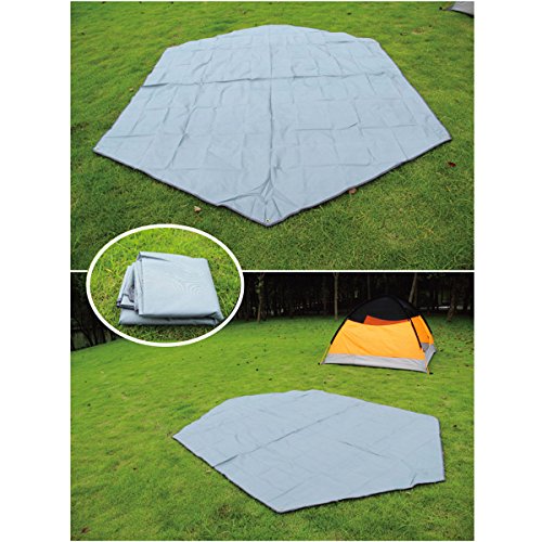 YAPJEB Hexagonal Waterproof Camping Tent Tarp Hammock Rain Fly Beach Shelter Footprint Groundsheet Picnic Blanket Mat Sunshade (Grey - 7.31 x 7.31ft (L))
