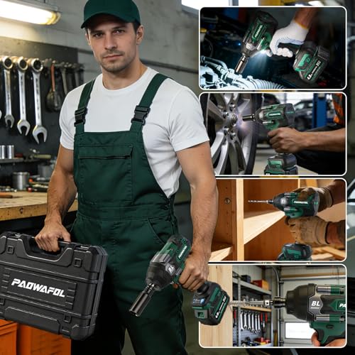 Image of Impact Wrench 665 Ft-lbs(900N.m) 2200IPM, 1 /2 Impact Gun with 21V 2x4.0AH Battery, Power Impact Driver 22 Drill Bits & 4 Sockets, Cordless Ratchet Wrench Set Gifts for Men Car Tire Lug Nut
