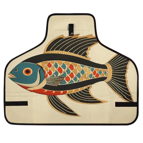 Delantal de trabajo con bolsillo y diseño peces para hombre y mujer miniatura 1