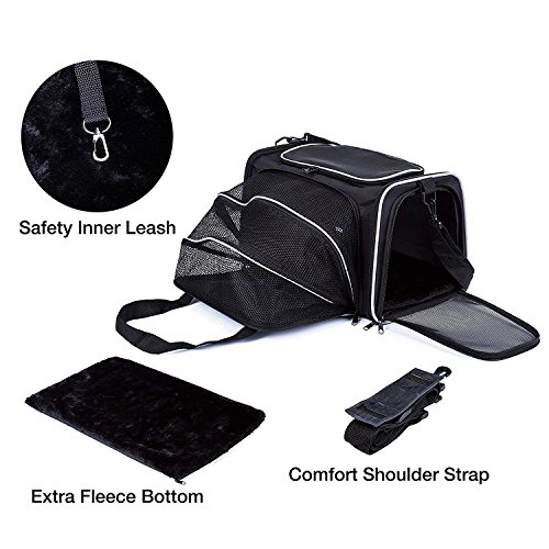 Louvra Sac De Transport Avec Cage Extensible Pliable Démontable En Oxford Lavable Bandoulière Ajustable Design Robuste Fiable Pour Chien Chat Lapin Chiot Autorisé Au Avion Train Voyage Louvra Sac De Transport Avec Cage Extensible Pliable Démontable En Oxford Lavable Bandoulière Ajustable Design Robuste Fiable Pour Chien Chat Lapin Chiot Autorisé Au Avion Train Voyage
