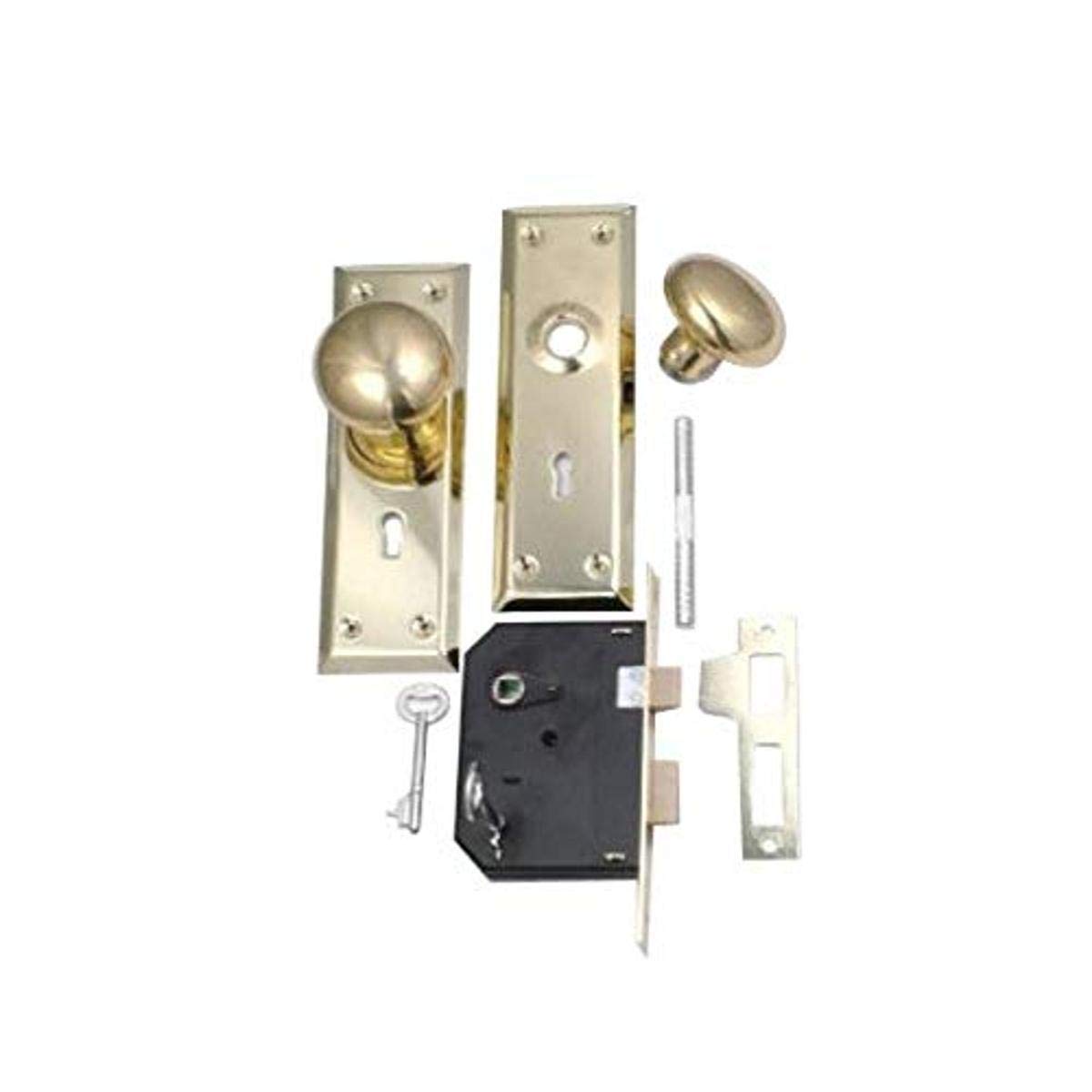 Belwith Brass Knob & Mortise Lock - Keyed Alike -1