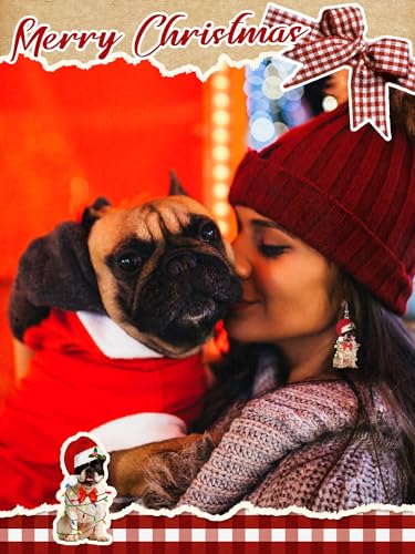 10 Pairs Cute Christmas Dog Earrings Christmas Dog Puppy Doggy Acrylic Earrings Funny Stocking Jewelry for Girl Women"4