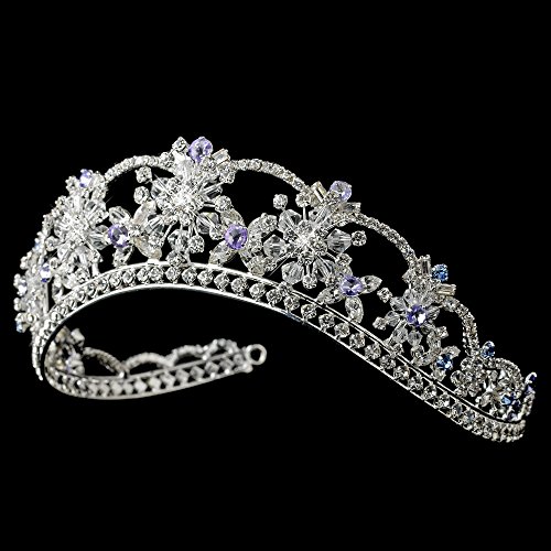 Nicole Swarovski Crystal Light Blue & Amethyst Wedding Bridal Tiara