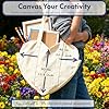 CosInStyle Cute Heart Shaped Canvas Tote Bag for Women, Daily Reusable Shoulder Grocery Shopping Bag with Pocket & Buckle (Beige) #3