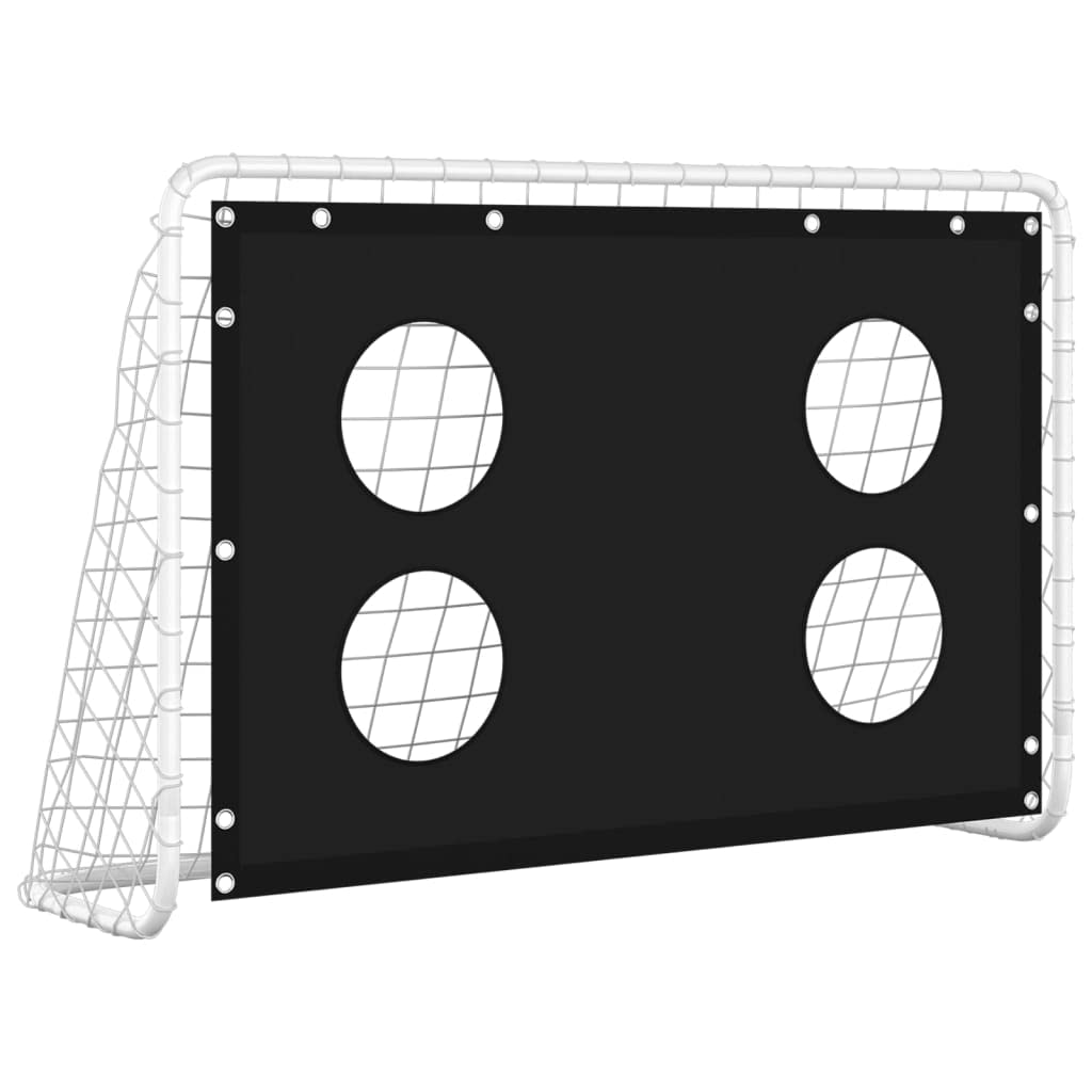 vidaXL Portería con Red de Entrenamiento para Juegos de Futbol con Pared de Puntería Portátil Interiores Exteriores Acero 184x61x122 cm