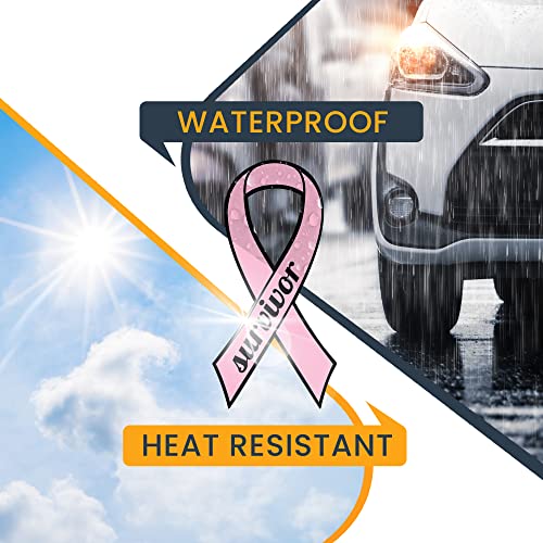 Image of Magnet Me Up: Breast Cancer Survivor Pink Ribbon Magnet Decal - 3.5x7 Inches, Heavy-Duty Automotive Magnet for Car, Truck, SUV - Show Support and Raise Awareness with This Meaningful Auto Magnet