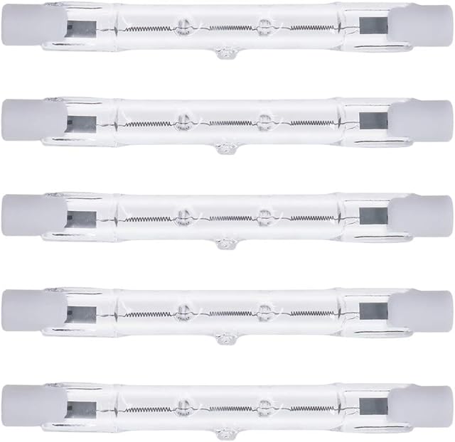 Comyan 120W R7s Linear Halogen Floodlight 2220lm 2700K J78 Security Light Bulb 78mm Length, Dimmable - 5Pack