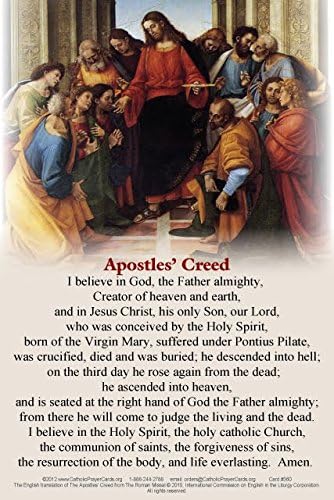 Apostle's Creed Holy Prayer Card 4 by 6 Inches in English and Spanish