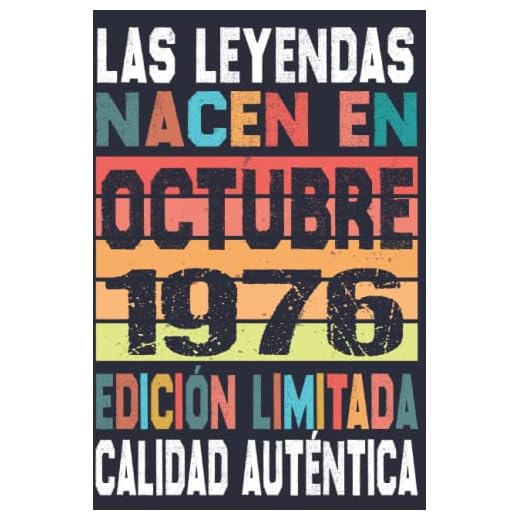 Cumpleaños Vintage Leyendas Nacen en Octubre 1976: Regalo de 46 cumpleaños para mujeres y hombres, regalo de 46 cumpleaños para él/ella, Cuaderno Diario | regalos de Octubre...