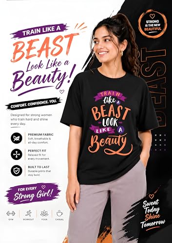 Image of Amazon Brand - Anarva Women Oversized Graphic Printed T Shirt 100% Cotton Drop Shoulder Loose Fit Baggy Casual Tshirt for Girls