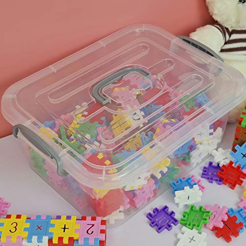Nesmilers 2 Packs Storage Bin With Lid, 8 Liter Plastic Box Set #TOP5