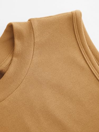 Image of CIDER Womens Tank Tops Sleeveless High Neck Ruched Crop Tops Going Out Casual Basic Ribbed Shirt Summer Fashion Clothing