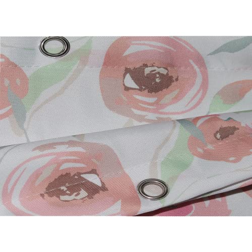 GONOVE Shower Curtain 200 x 200cm Mildew Resistant Waterproof Thicken Polyester Fabric Rose Flowers Bathroom Shower Curtain Liner Long Washable Bath Curtain with Hooks - Image 3