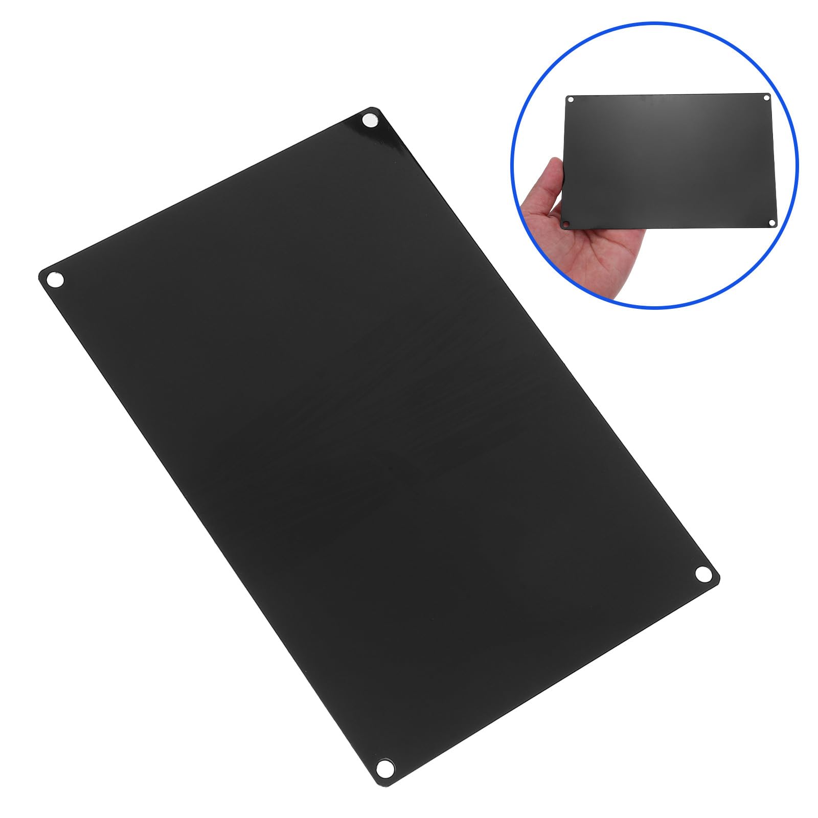 SHINEOFI 10 piastre in alluminio anodizzato nere 15 x 10 cm con fori rettangolari in metallo per incisioni industriali e targhette personalizzate