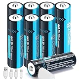 TEMIBATT Lithium Batteries AA Rechargeable 8 Pack，1.5V High Capacity 3150mWh Double A Lithium ion Rechargeable Battery with The USB Type-C Cable