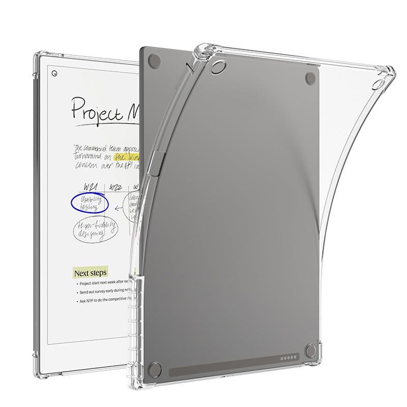 compatible with Remarkable Paper Pro Case 11.8 inch Clear 2024 Released Paper Tablet Cover, Shockproof Impact Resistant Flexible Cover, Anti-Scratch Transparent Clear TPU Protective Shell