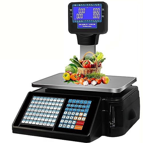 Báscula digital con impresora térmica 30kg doble pantalla miniatura 1