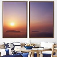 2 Piece Framed Canvas Wall Art Colorful Sky Canvas Prints Home Artwork Decoration for Living Room,Bedroom - 16